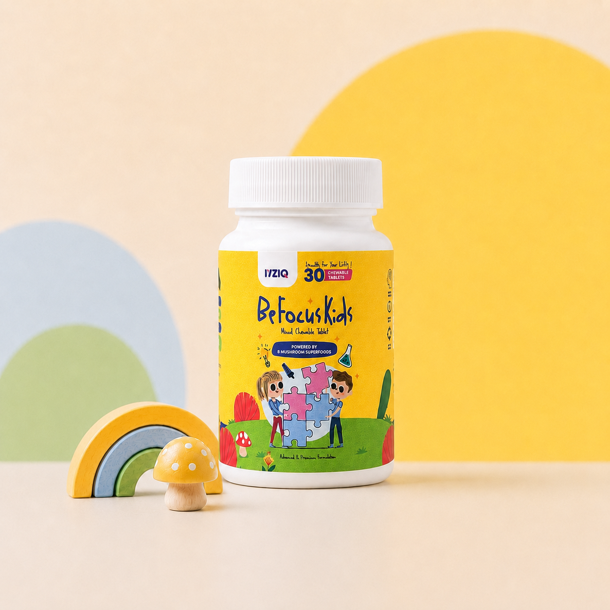 Botol BeFocusKids berlabel kuning daripada IYZIQ