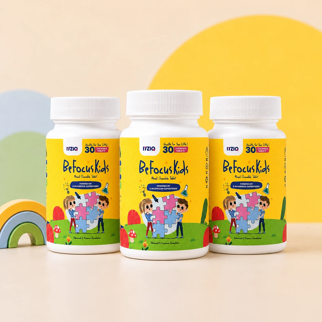 3 botol BeFocusKids untuk Pakej Bekalan